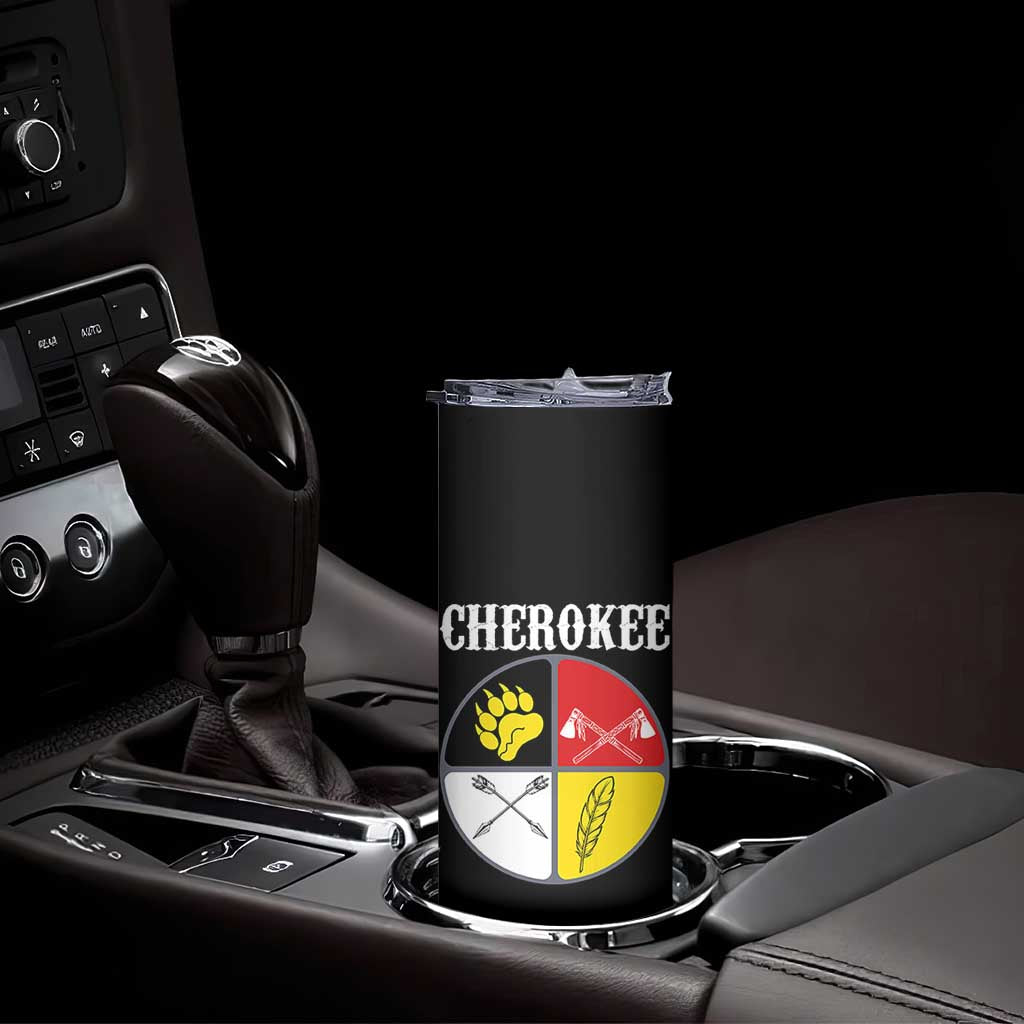 Cherokee Cultural Pride Skinny Tumbler Native American Medicine Wheel Art