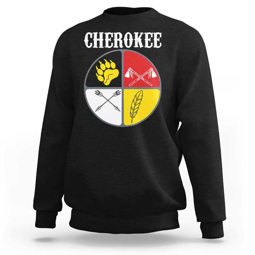 Cherokee Cultural Pride Sweatshirt Native American Medicine Wheel Art