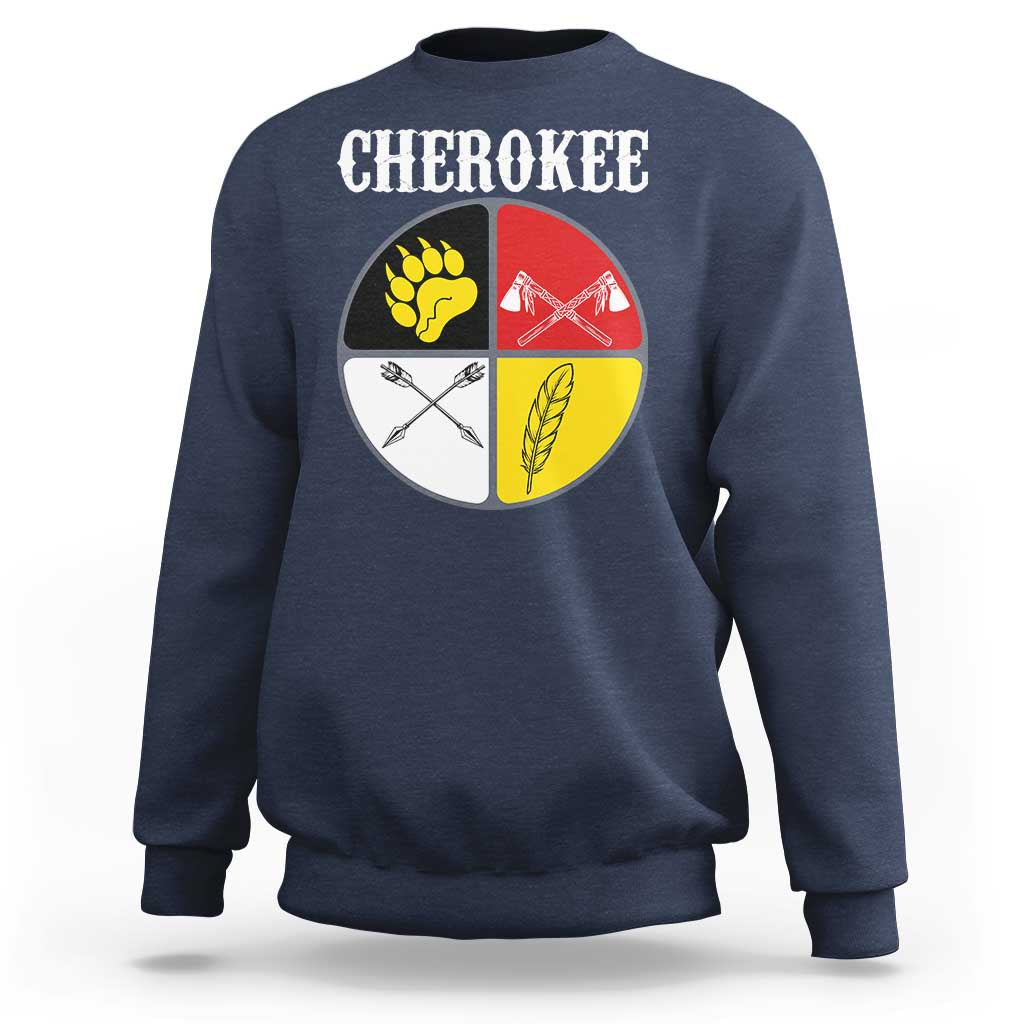 Cherokee Cultural Pride Sweatshirt Native American Medicine Wheel Art