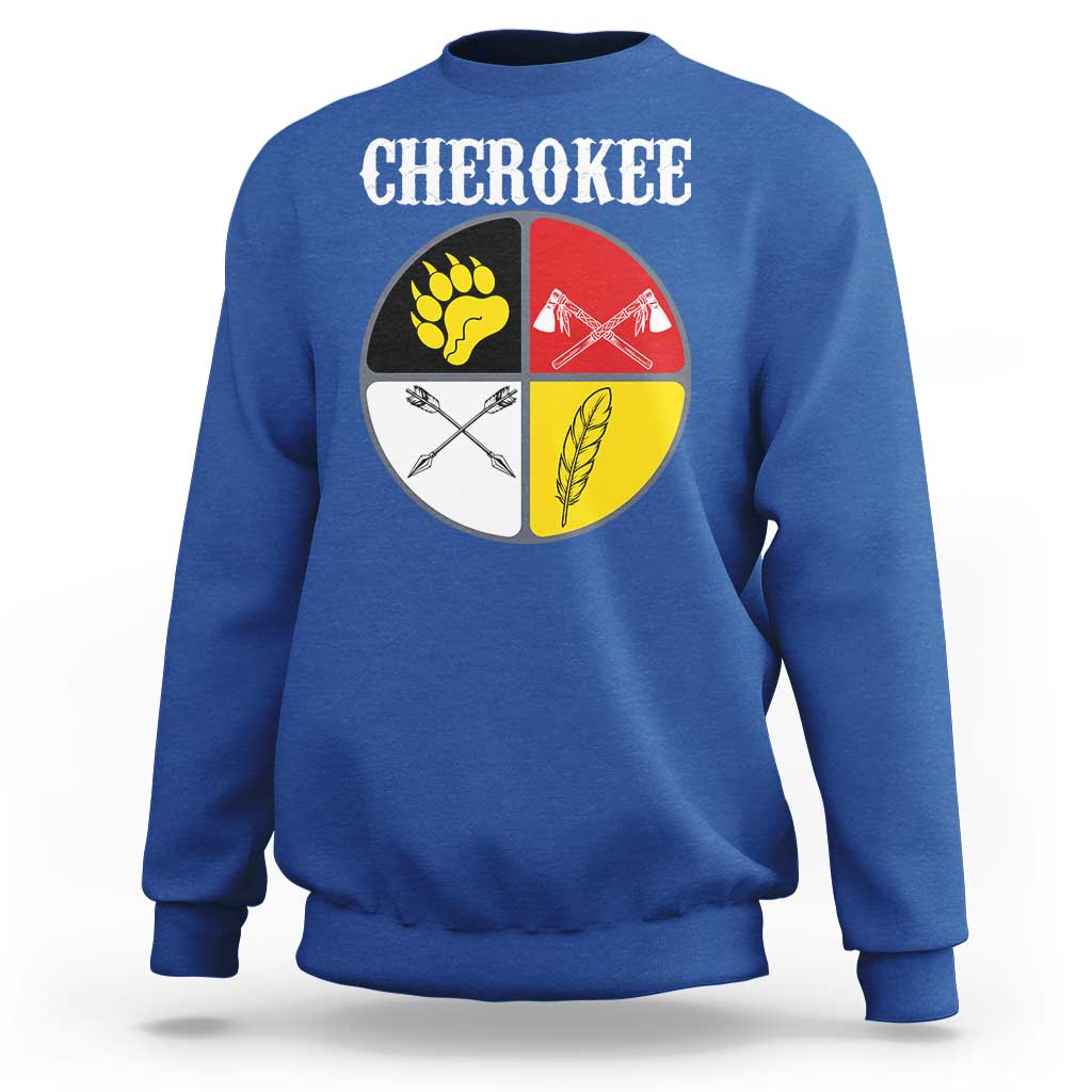 Cherokee Cultural Pride Sweatshirt Native American Medicine Wheel Art