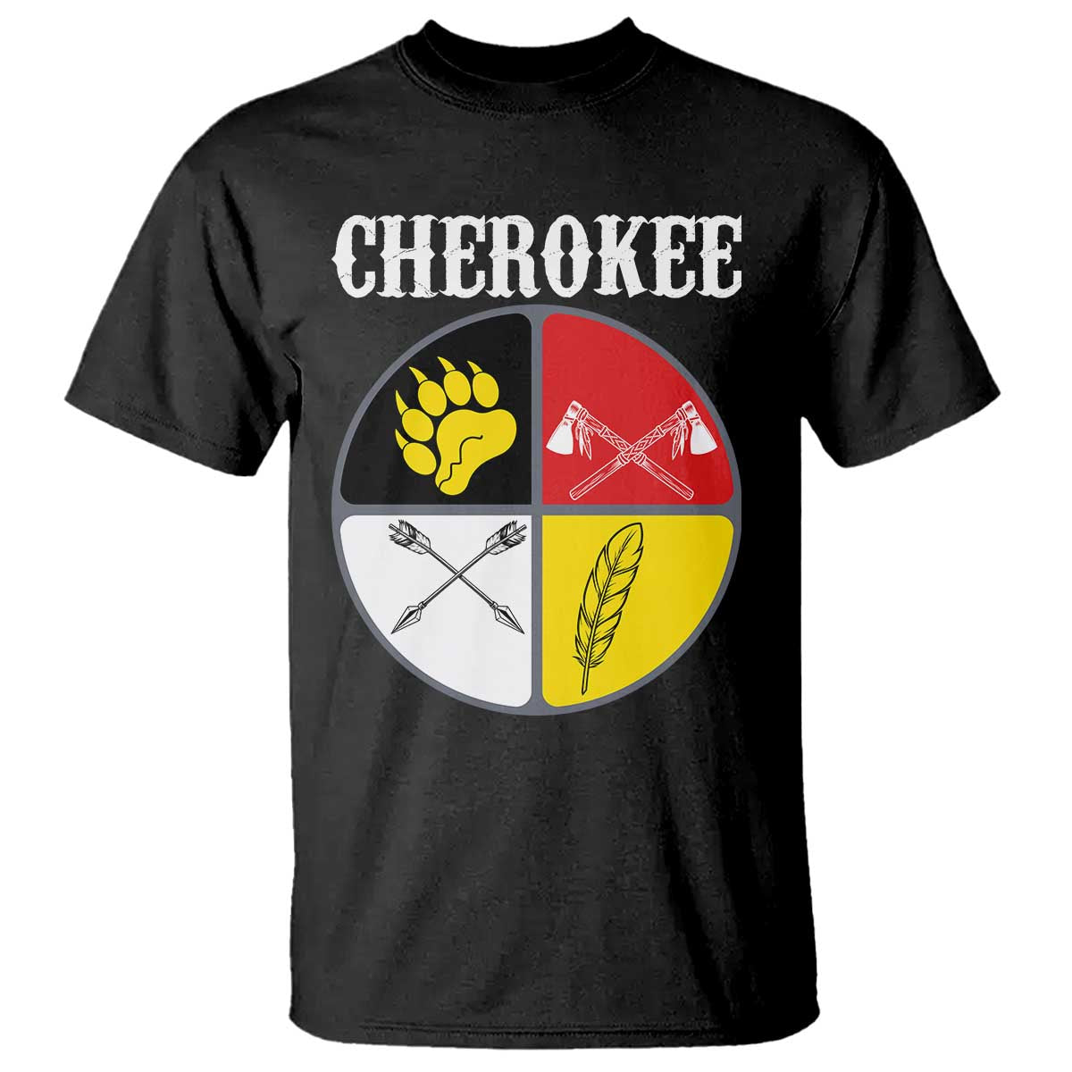 Cherokee Cultural Pride T Shirt Native American Medicine Wheel Art