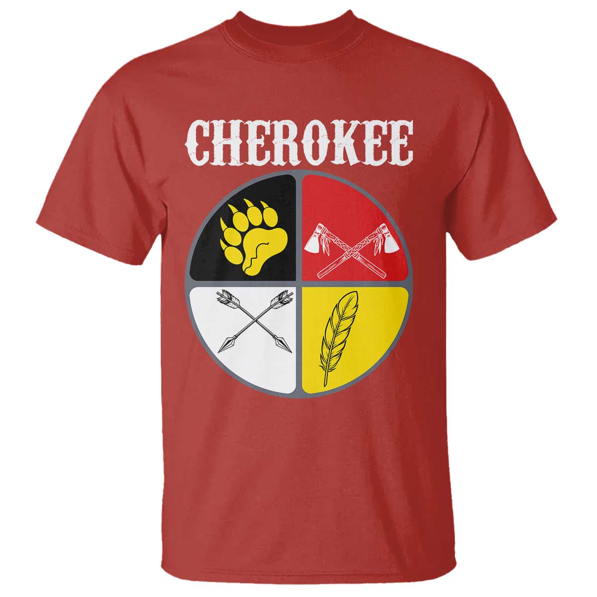 Cherokee Cultural Pride T Shirt Native American Medicine Wheel Art