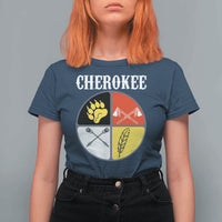 Cherokee Cultural Pride T Shirt For Women Native American Medicine Wheel Art
