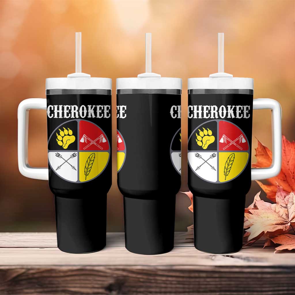 Cherokee Cultural Pride Tumbler With Handle Native American Medicine Wheel Art