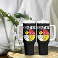 Cherokee Cultural Pride Tumbler With Handle Native American Medicine Wheel Art