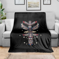 Native American Totem Pole Throw Blanket Pacific Northwest Indigenous Tribal
