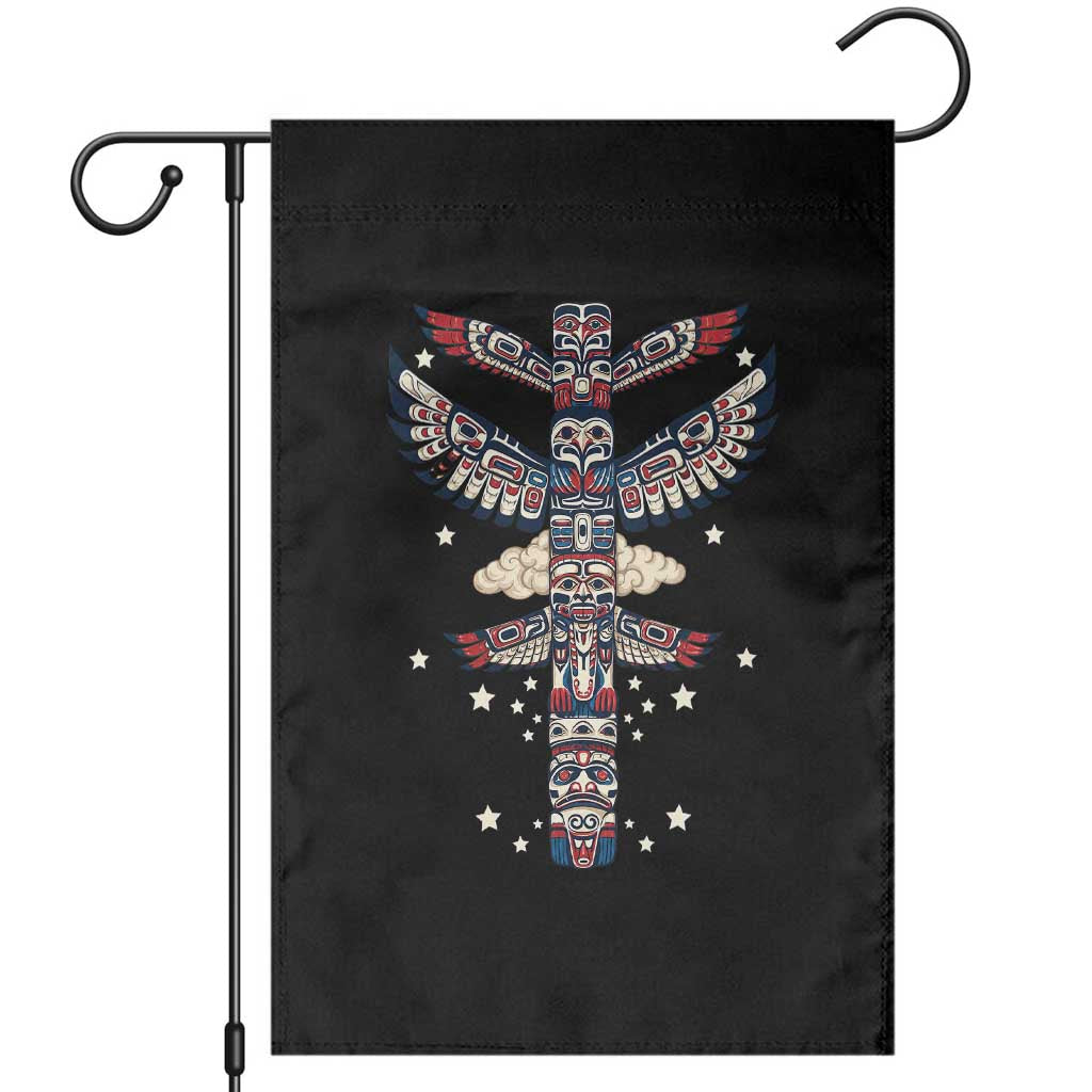 Native American Totem Pole Garden Flag Pacific Northwest Indigenous Tribal