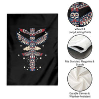 Native American Totem Pole Garden Flag Pacific Northwest Indigenous Tribal