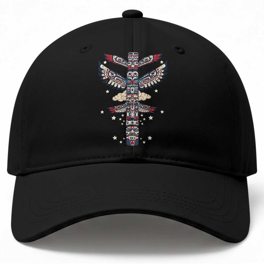 Native American Totem Pole Baseball Cap Pacific Northwest Indigenous Tribal