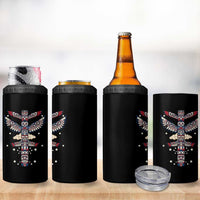 Native American Totem Pole 4 in 1 Can Cooler Tumbler Pacific Northwest Indigenous Tribal