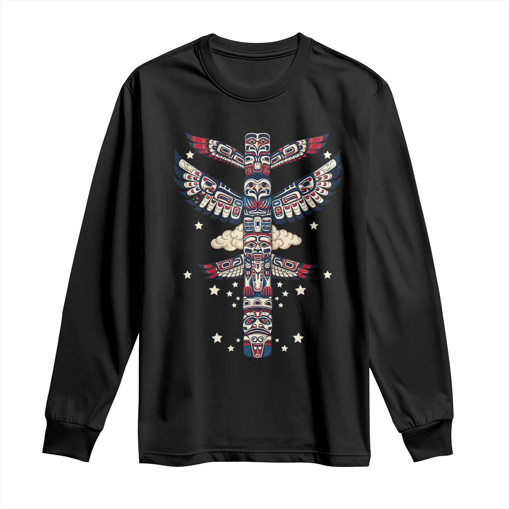 Native American Totem Pole Long Sleeve Shirt Pacific Northwest Indigenous Tribal