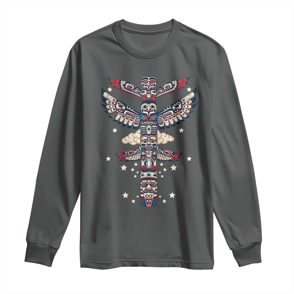 Native American Totem Pole Long Sleeve Shirt Pacific Northwest Indigenous Tribal