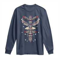 Native American Totem Pole Long Sleeve Shirt Pacific Northwest Indigenous Tribal