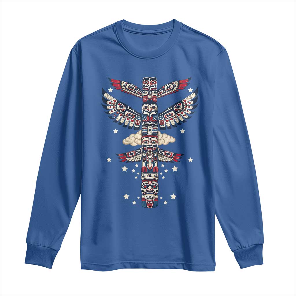 Native American Totem Pole Long Sleeve Shirt Pacific Northwest Indigenous Tribal