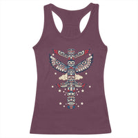 Native American Totem Pole Racerback Tank Top Pacific Northwest Indigenous Tribal