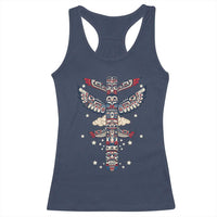 Native American Totem Pole Racerback Tank Top Pacific Northwest Indigenous Tribal