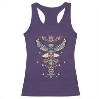 Native American Totem Pole Racerback Tank Top Pacific Northwest Indigenous Tribal