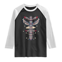 Native American Totem Pole Raglan Shirt Pacific Northwest Indigenous Tribal