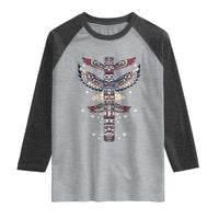 Native American Totem Pole Raglan Shirt Pacific Northwest Indigenous Tribal