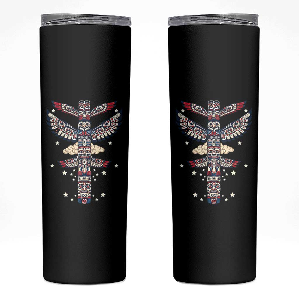 Native American Totem Pole Skinny Tumbler Pacific Northwest Indigenous Tribal