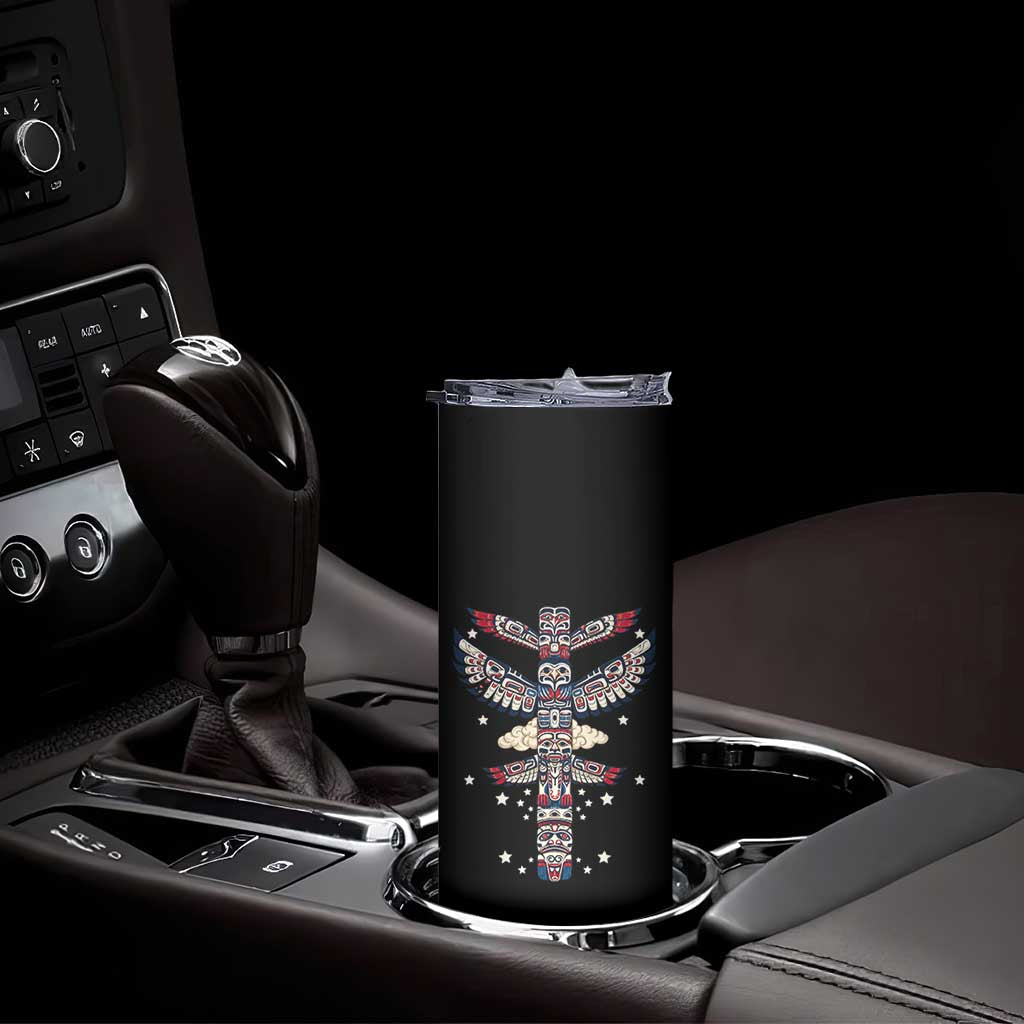 Native American Totem Pole Skinny Tumbler Pacific Northwest Indigenous Tribal