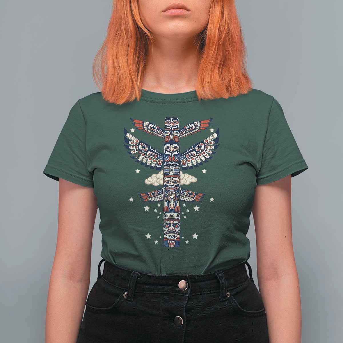 Native American Totem Pole T Shirt For Women Pacific Northwest Indigenous Tribal