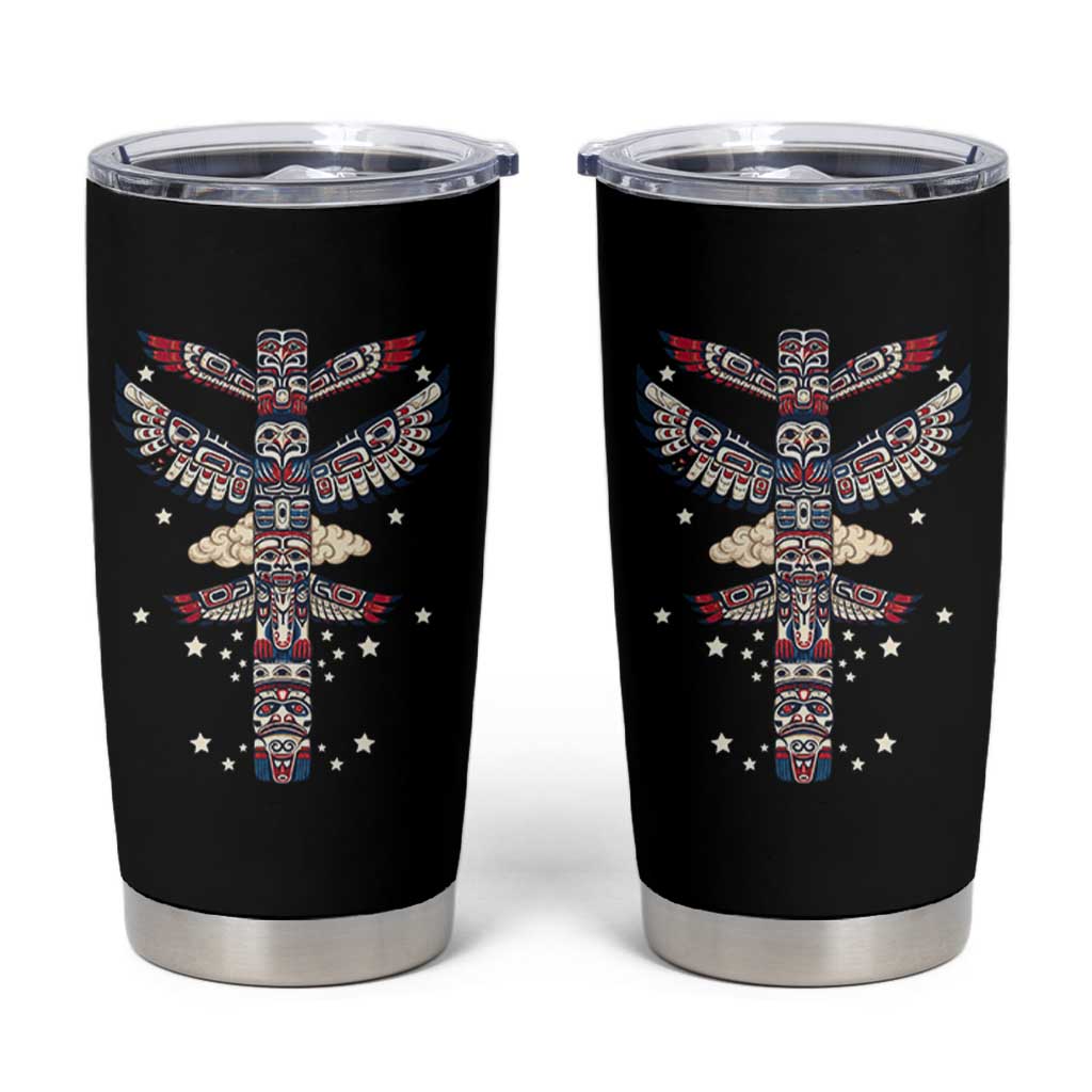 Native American Totem Pole Tumbler Cup Pacific Northwest Indigenous Tribal