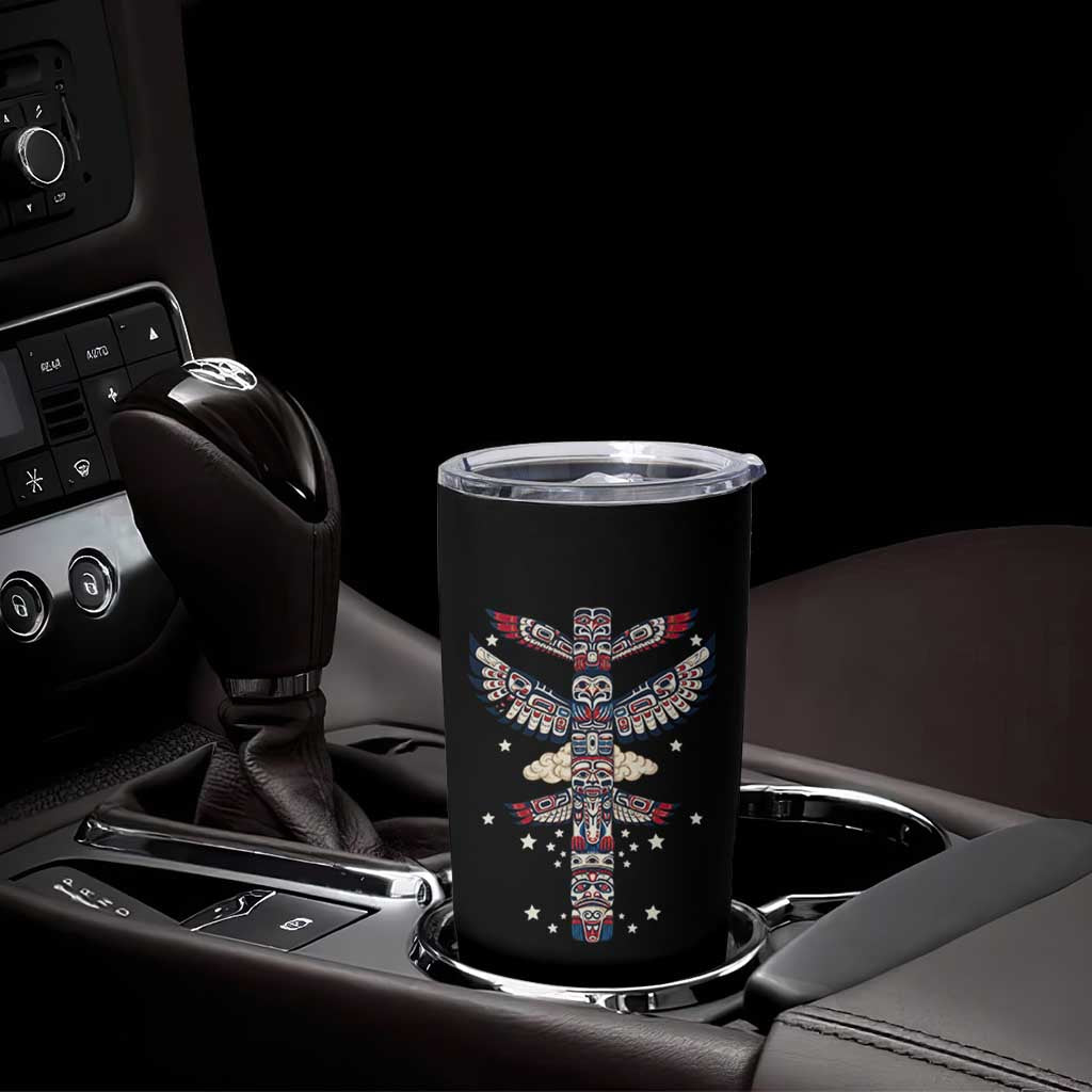 Native American Totem Pole Tumbler Cup Pacific Northwest Indigenous Tribal