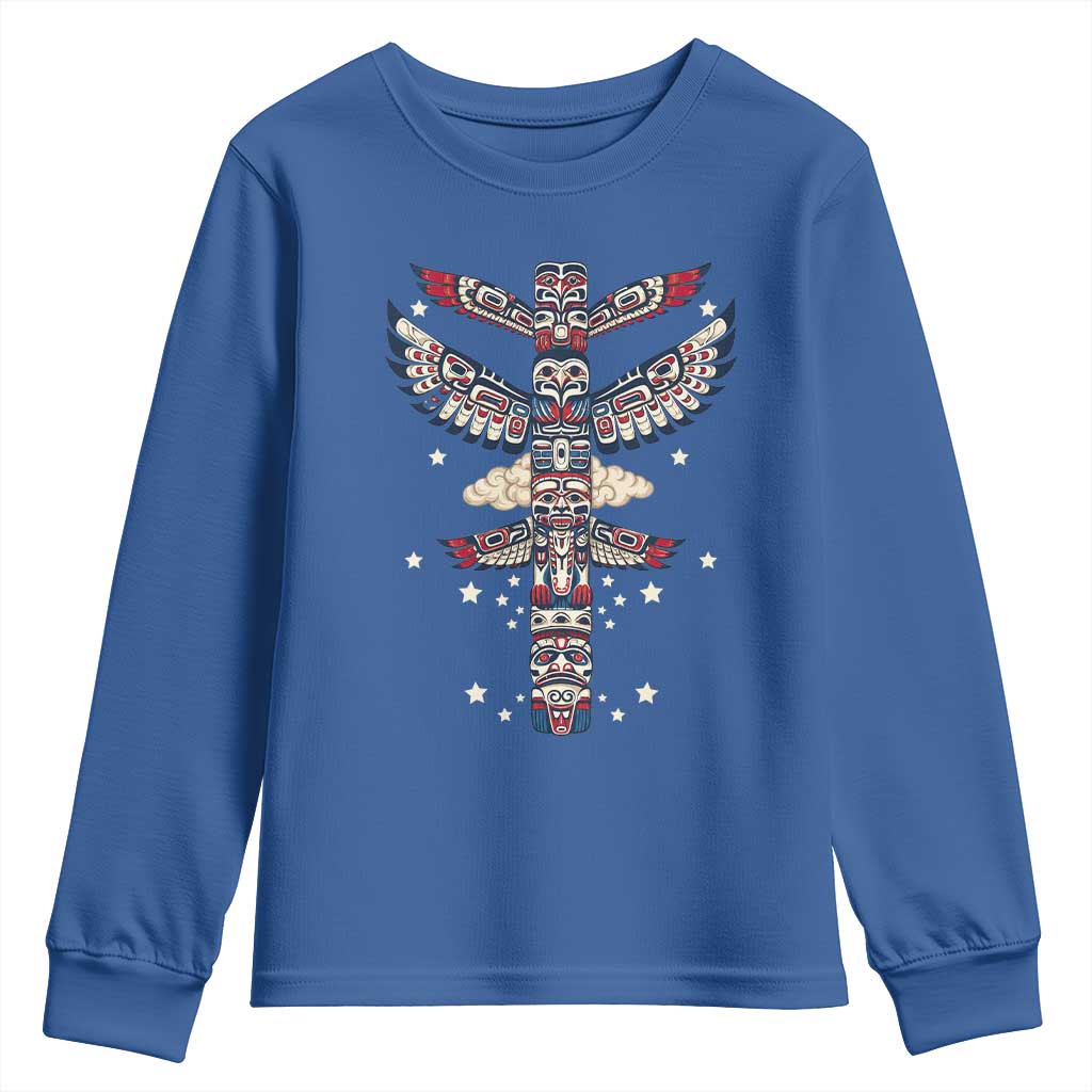 Native American Totem Pole Youth Sweatshirt Pacific Northwest Indigenous Tribal