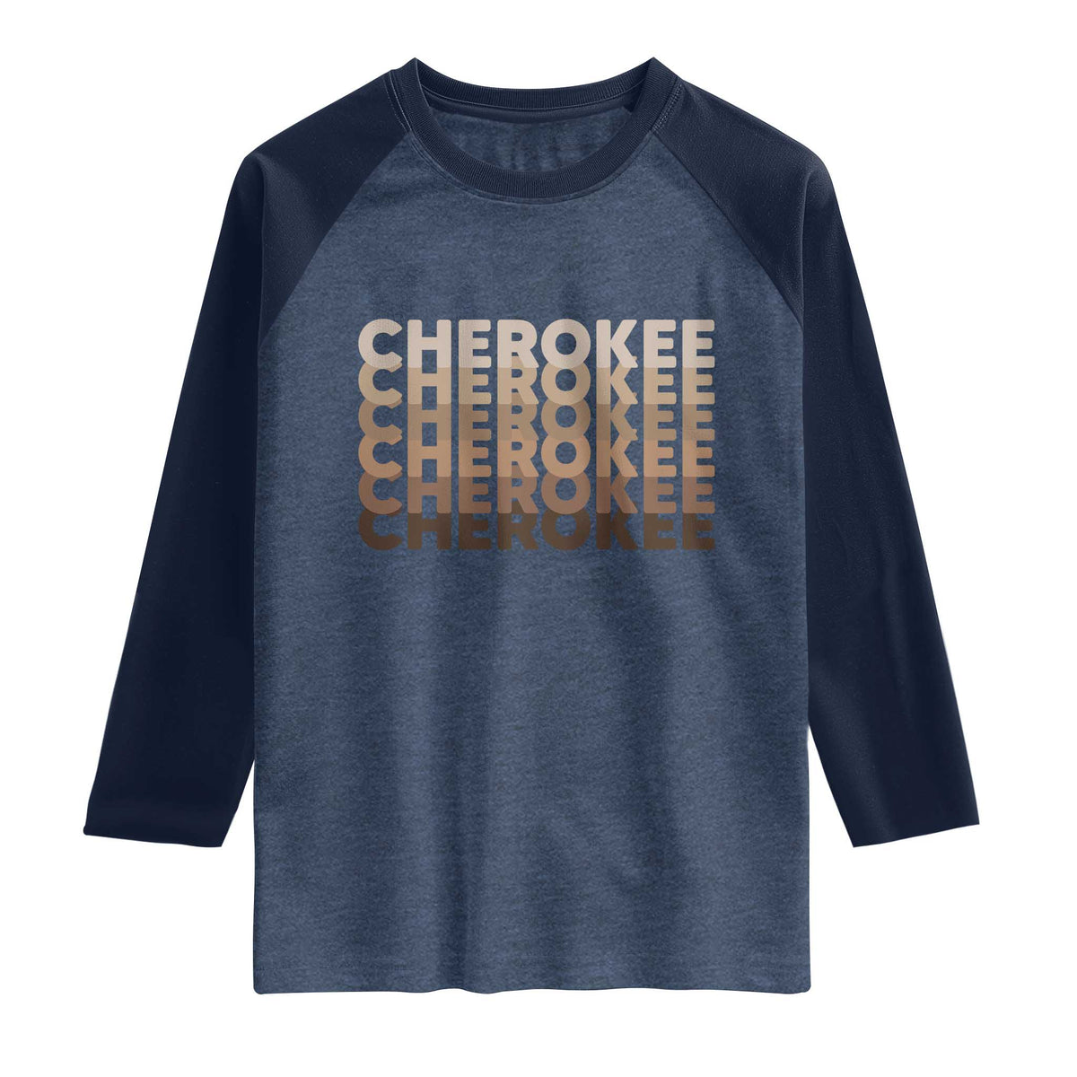 Vintage Cherokee Native Pride Stacked Typography Raglan Shirt