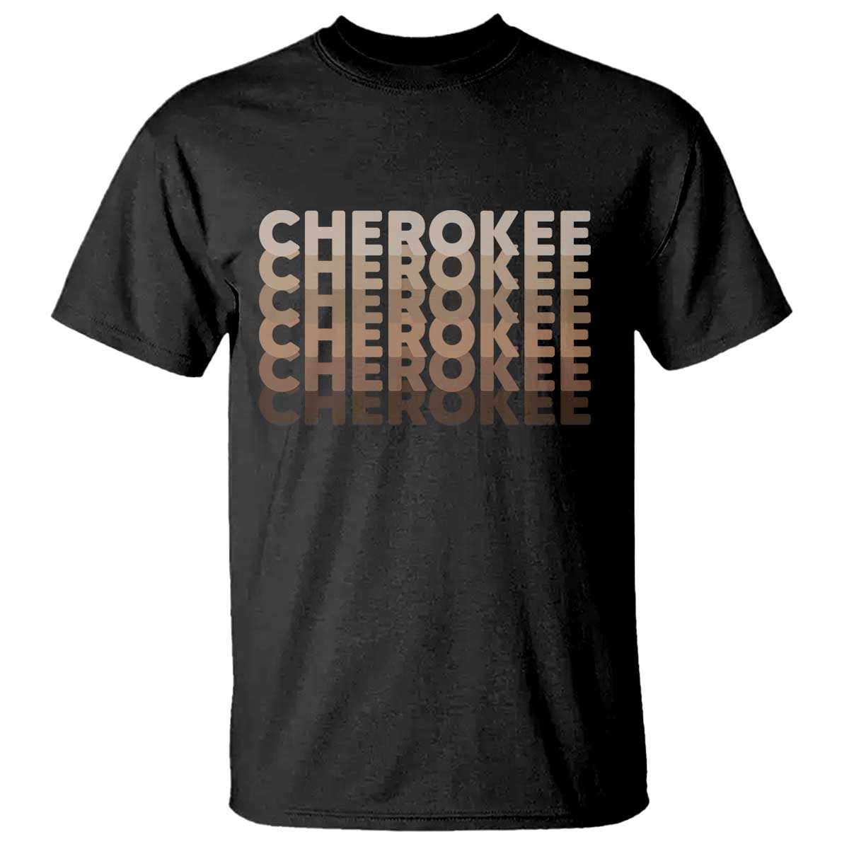 Vintage Cherokee Native Pride Stacked Typography T Shirt