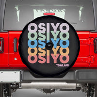 Osiyo Tsalagi Cherokee Native American Pride Spare Tire Cover Retro Stacked Typography