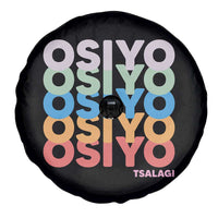 Osiyo Tsalagi Cherokee Native American Pride Spare Tire Cover Retro Stacked Typography