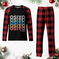 Osiyo Tsalagi Cherokee Native American Pride Plaid Pajama Set Retro Stacked Typography