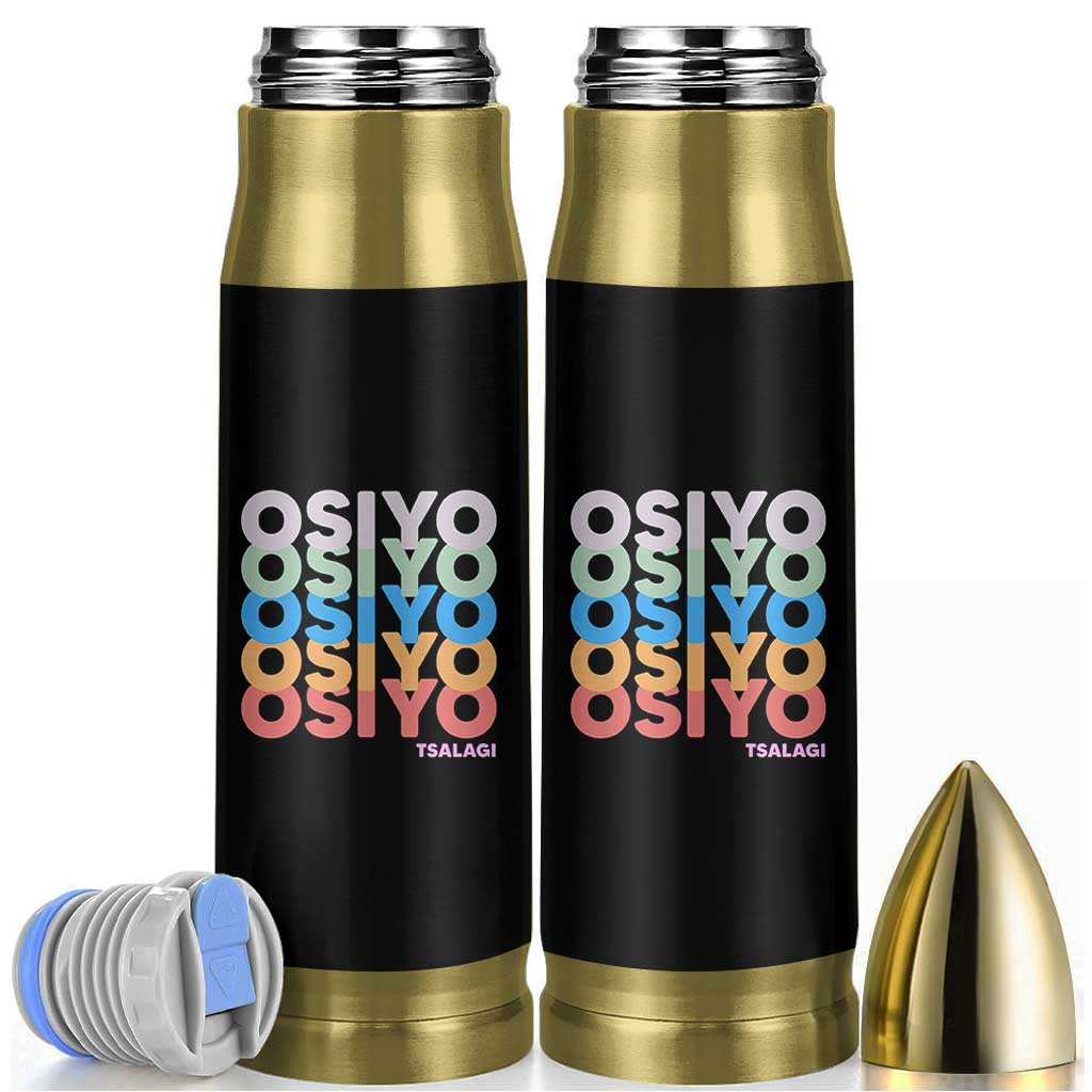 Osiyo Tsalagi Cherokee Native American Pride Bullet Tumbler Retro Stacked Typography
