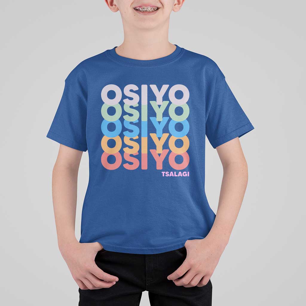 Osiyo Tsalagi Cherokee Native American Pride T Shirt For Kid Retro Stacked Typography