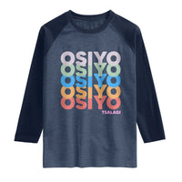 Osiyo Tsalagi Cherokee Native American Pride Raglan Shirt Retro Stacked Typography
