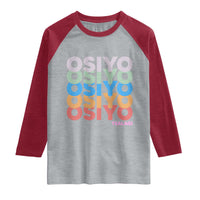 Osiyo Tsalagi Cherokee Native American Pride Raglan Shirt Retro Stacked Typography