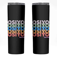 Osiyo Tsalagi Cherokee Native American Pride Skinny Tumbler Retro Stacked Typography