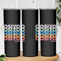 Osiyo Tsalagi Cherokee Native American Pride Skinny Tumbler Retro Stacked Typography
