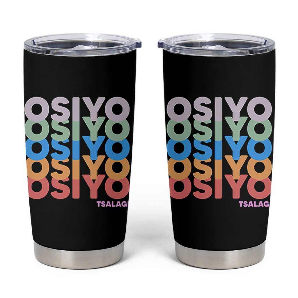 Osiyo Tsalagi Cherokee Native American Pride Tumbler Cup Retro Stacked Typography