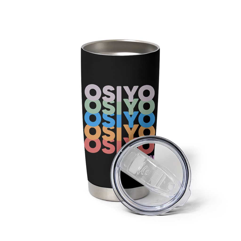 Osiyo Tsalagi Cherokee Native American Pride Tumbler Cup Retro Stacked Typography