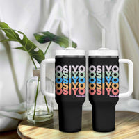 Osiyo Tsalagi Cherokee Native American Pride Tumbler With Handle Retro Stacked Typography