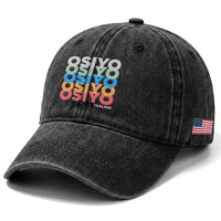 Osiyo Tsalagi Cherokee Native American Pride Washed Cotton Baseball Cap Retro Stacked Typography