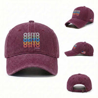 Osiyo Tsalagi Cherokee Native American Pride Washed Cotton Baseball Cap Retro Stacked Typography