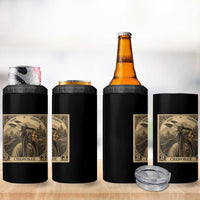 Cherokee Pride Strength 4 in 1 Can Cooler Tumbler Native American Vintage Postage Stamp Graphic