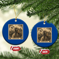 Cherokee Pride Strength Ceramic Ornament Native American Vintage Postage Stamp Graphic