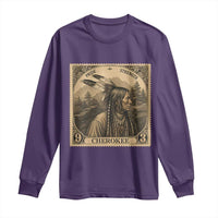 Cherokee Pride Strength Long Sleeve Shirt Native American Vintage Postage Stamp Graphic