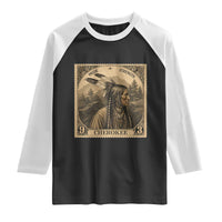 Cherokee Pride Strength Raglan Shirt Native American Vintage Postage Stamp Graphic