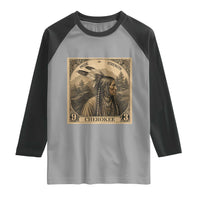Cherokee Pride Strength Raglan Shirt Native American Vintage Postage Stamp Graphic